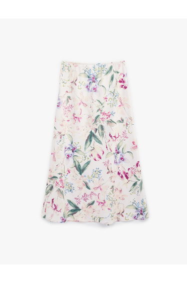Floral Satin Skirt