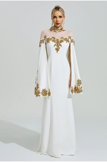 Quine White Embroidered Sequin Dress