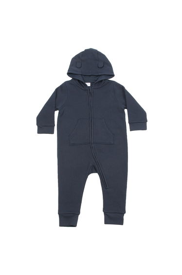 Larkwood Baby Unisex Fleece All-In-One Romper Suit - Navy