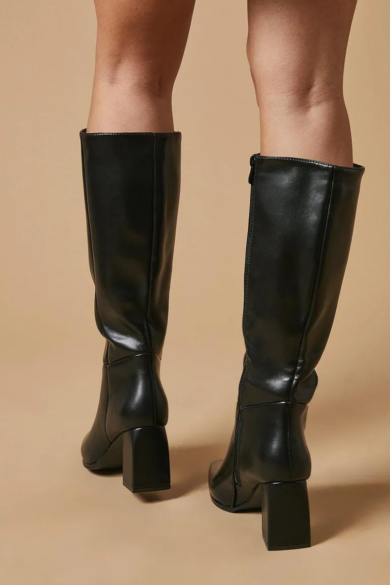 Octavia High Block Heel Pointed Knee Boots - 3