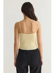 Yellow Lace Detailed Fitted/Fits Body Knitted Undershirt - 10