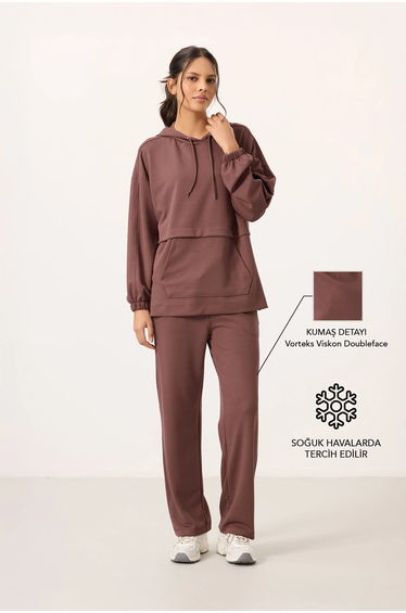TOMMY Oversized Hooded Sweatshirt And Wide-Leg Pants Set