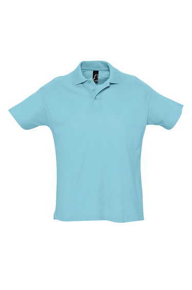 SOLS Mens Summer II Pique Short Sleeve Polo Shirt - Blue Atoll