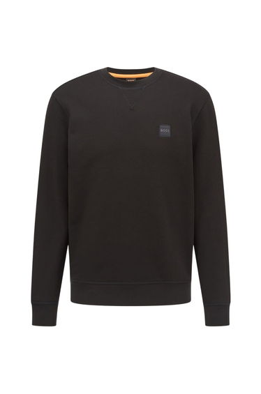 Boss Mens Westart Premium Cotton Crew Neck Sweatshirt - Black