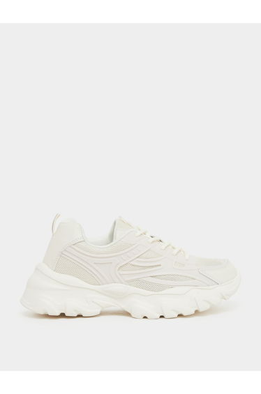 Chunky Sole Lace Up Panelled Sneakers