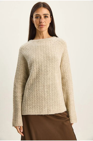 LUCCI Crew Neck Thick Oversize Knit Sweater