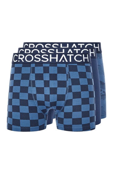 Crosshatch Mens Bresler Boxer Shorts (Pack of 3) - Navy