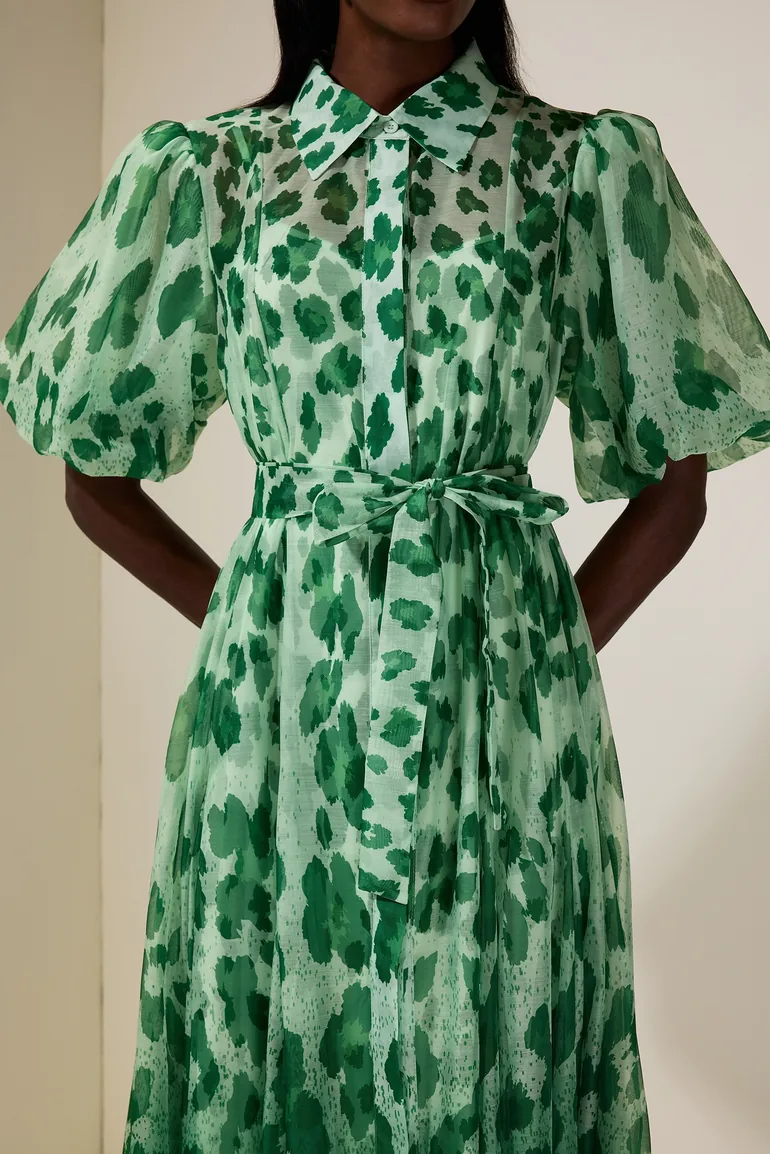 Floral Gradient Color Midi Dress With Belt JardinVue : Evening Dresses :  VogaCloset Iraq