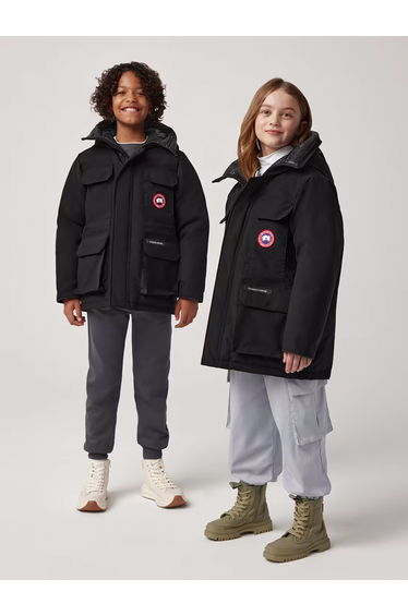 Kids Down Padded Expedition Parka in Black