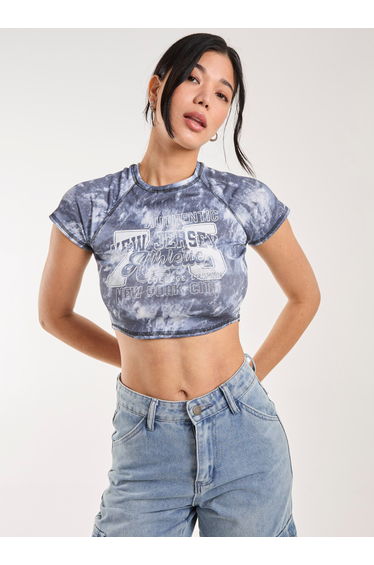 Tie Dye Graphic Ribbed T-shirt