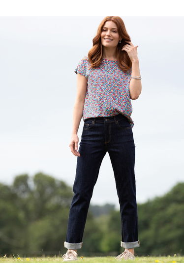 Alum jersey T-shirt meadow ditsy bright