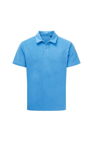 Wombat Mens Terrycloth Polo Shirt - Sea Blue
