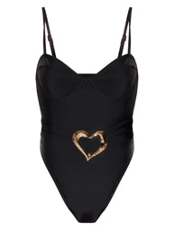 Black Heart Trim Swimsuit - 3