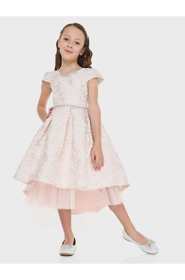 Girls Jacquard Ramadan Dress with Embellishment