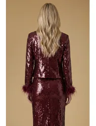 Premium Sequin Feather Cuff Top - 3