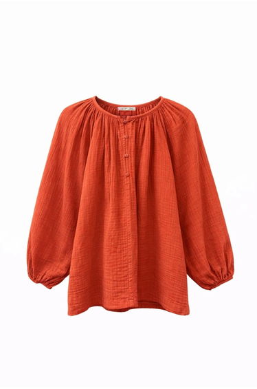 Mixray Buttoned Muslin Blouse