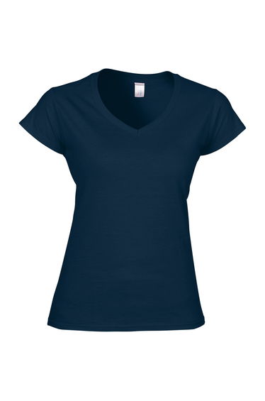 Gildan Ladies Soft Style Short Sleeve V-Neck T-Shirt - Navy