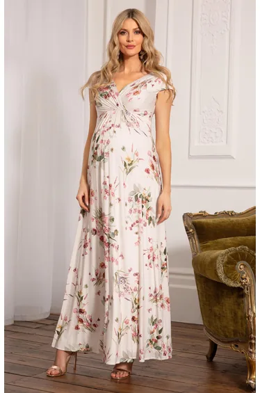 Francesca Maxi Maternity Dress Petal Pink Floral