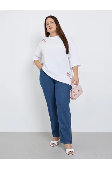 Plus Size High Rise Mom Jeans