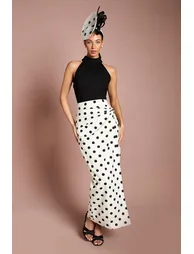 Lisa Tan Printed Twist Detail Wrap Maxi Skirt