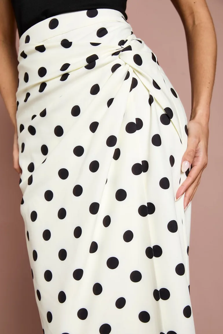 Lisa Tan Printed Twist Detail Wrap Maxi Skirt - 3