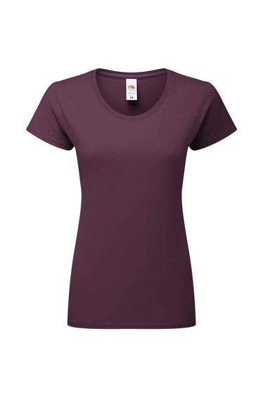 Fruit of the Loom Womens/Ladies Iconic T-Shirt - Dark Plum