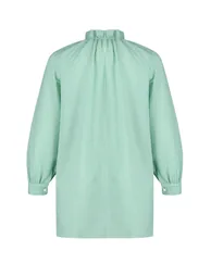 Mint Striped Comfort Fit See-through Woven Tunic - 6