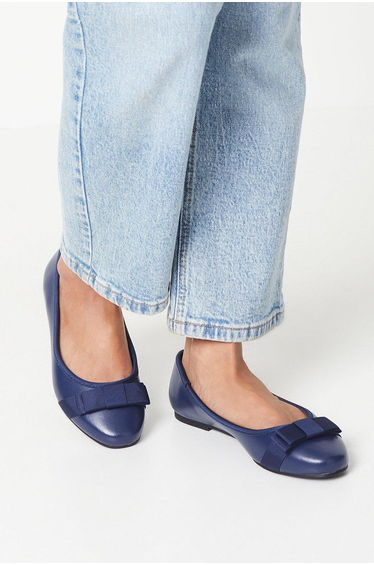 Wide Fit Paris Bow Detail Ballet Pumps