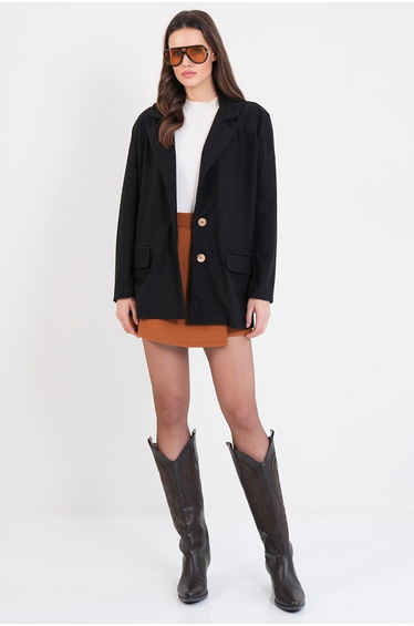 Women's Black Oversized Blazer Jacket