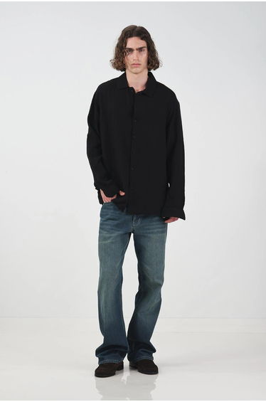 GIESTO Textured Long Sleeve Button Up Shirt