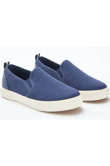 Plain Mesh Slip-On Low-Top Sneakers BLUE