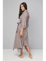 Stripe Wrap Midi Dress - 2