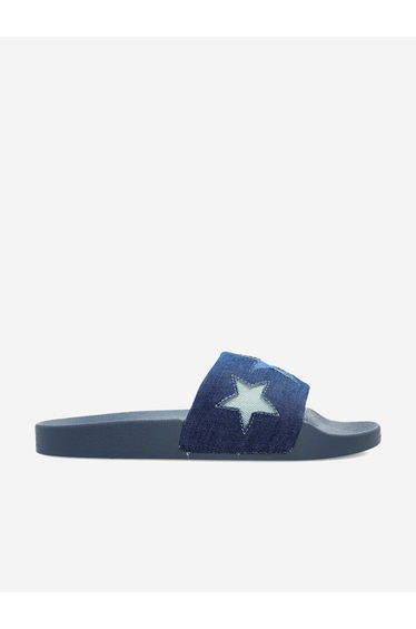 Stella McCartney Girls Star Sliders in Blue