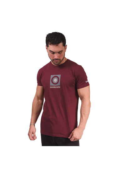 Lambretta Mens Box Logo T-Shirt - Burgundy