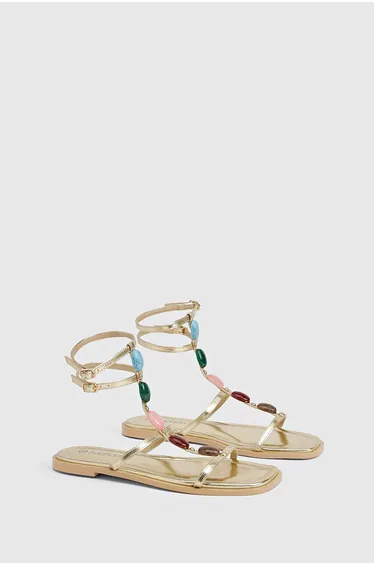 صندل بوهو باللون الذهبي بحزام