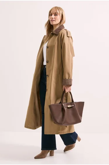 Heritage Cord Collar Trench Coat