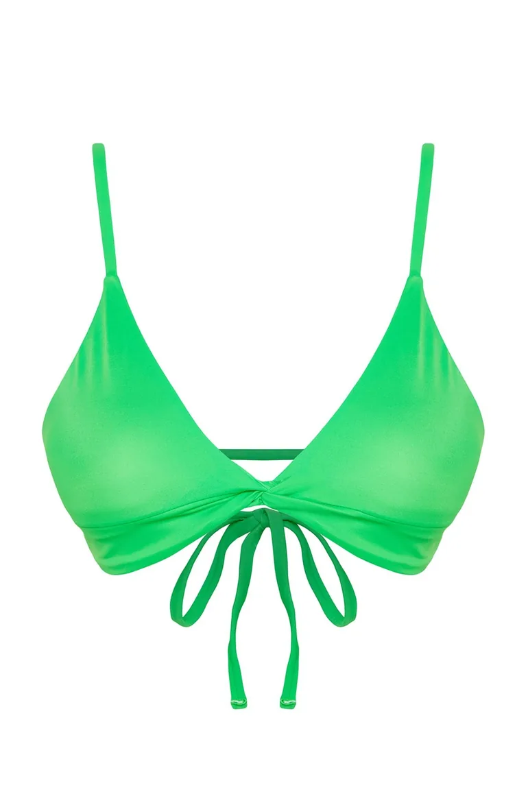 Green Triangle Knot Bikini Top - 5