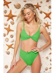 Green Triangle Knot Bikini Top