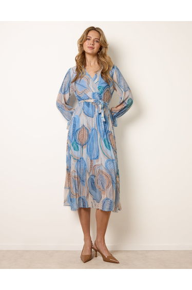 Crossover Pleated Dress