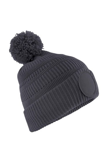 Beechfield Mens Patch Beanie - Graphite Grey