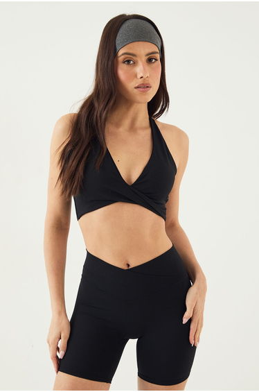 DSGN Studio Sculpt Twist Front Light Support Sports Bra - black