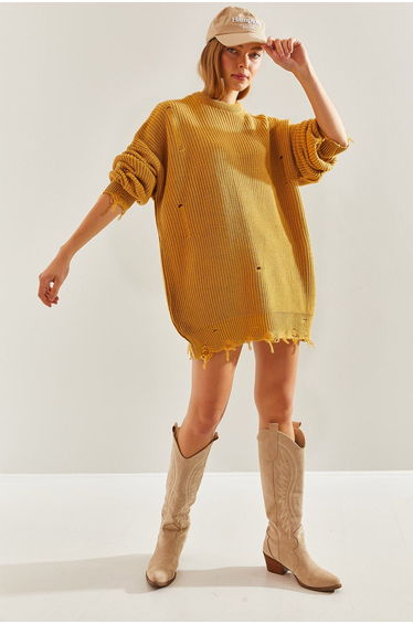 Women's Thessaloniki Knit Openwork Detail Oversize Knitwear Sweater