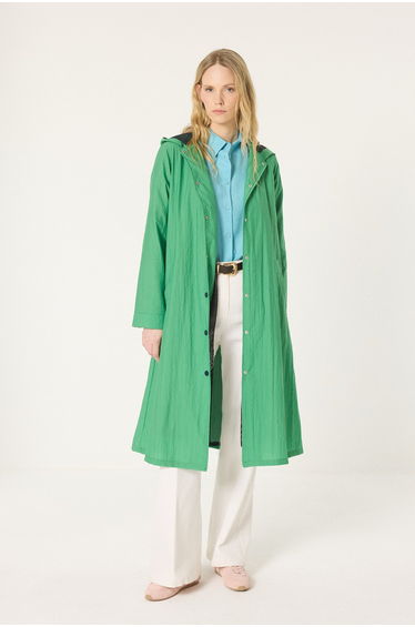 HOODED MAXI RAINCOAT