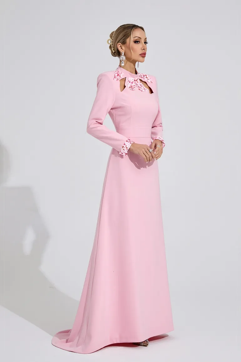 Anwen Light Pink Mermaid Maxi Dress - 3