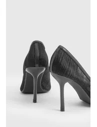 حذاء كعب عالي بوهو باللون الأسود - 3