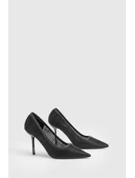 حذاء كعب عالي بوهو باللون الأسود - 1