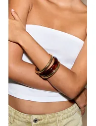 Gold Textured Multi-Pack Chunky Resin Bangles