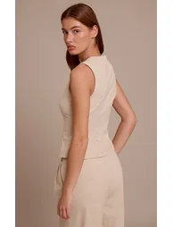 Sand Cord Tailored Waistcoat - 2