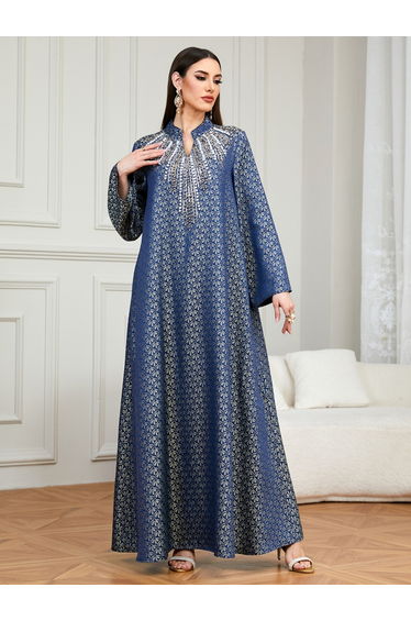 Women Texture Fabric Embellished Jalabiya