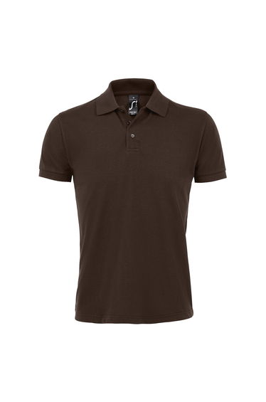 SOLs Mens Prime Pique Plain Short Sleeve Polo Shirt - Chocolate